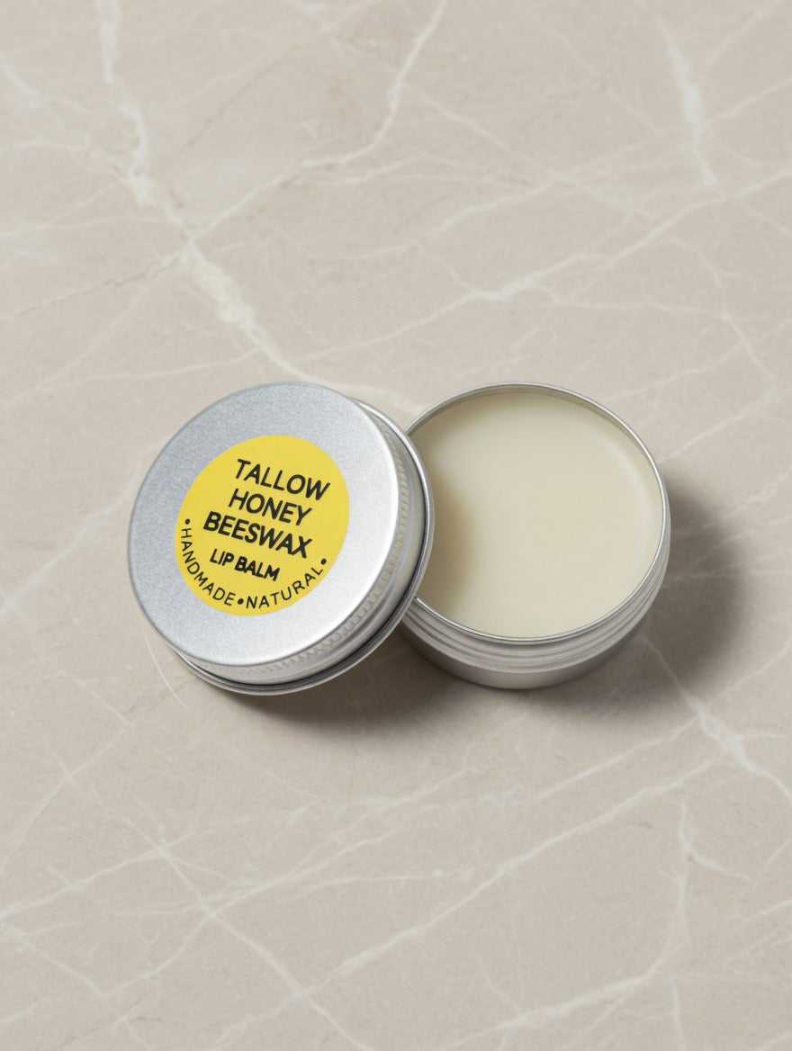 Tallow, Raw Honey, & Beeswax Lip Balm