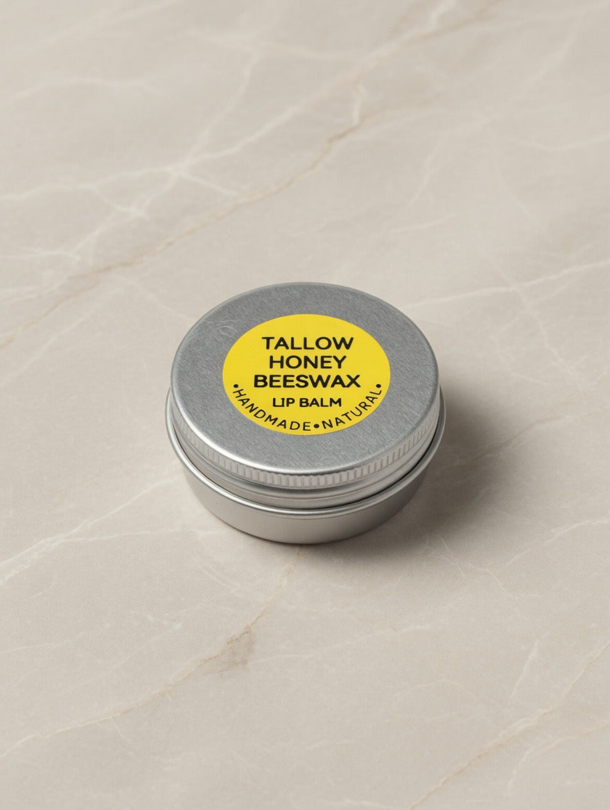 Tallow, Raw Honey, & Beeswax Lip Balm